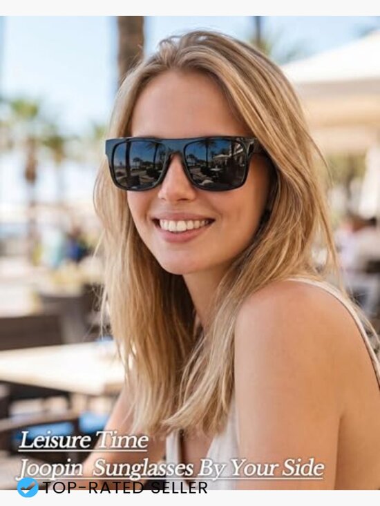 Square Polarized Sunglasses Retro UV400 Flat Top Acetate Unisex Shades main image 4